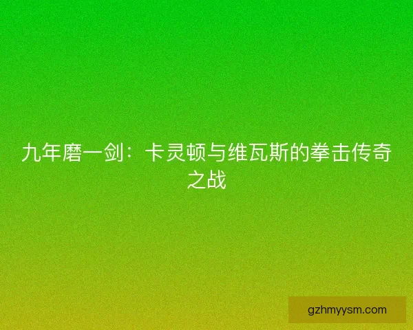 九年磨一剑：卡灵顿与维瓦斯的拳击传奇之战