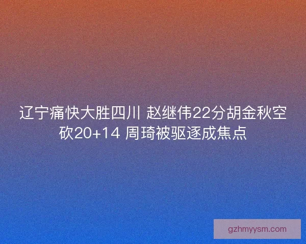 辽宁痛快大胜四川 赵继伟22分胡金秋空砍20+14 周琦被驱逐成焦点